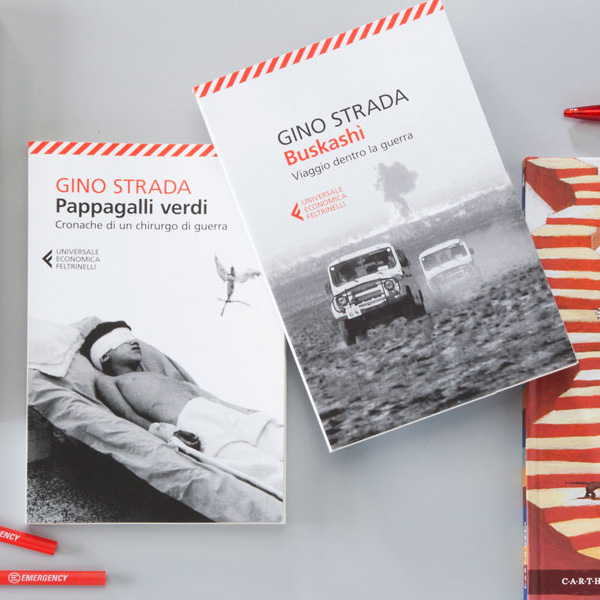 Pappagalli verdi and Buskashi, two of EMERGENCY's books