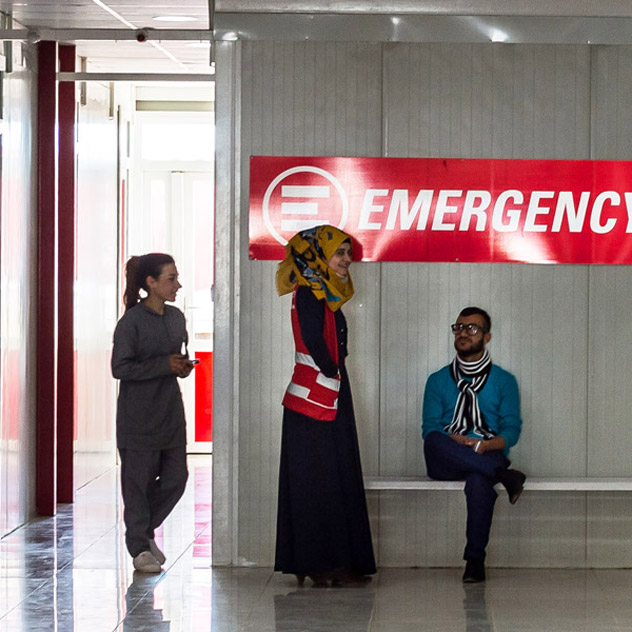 Staff and patients in the waiting area of one of our Clinics for refugees and IDP in Iraqi Kurdistan