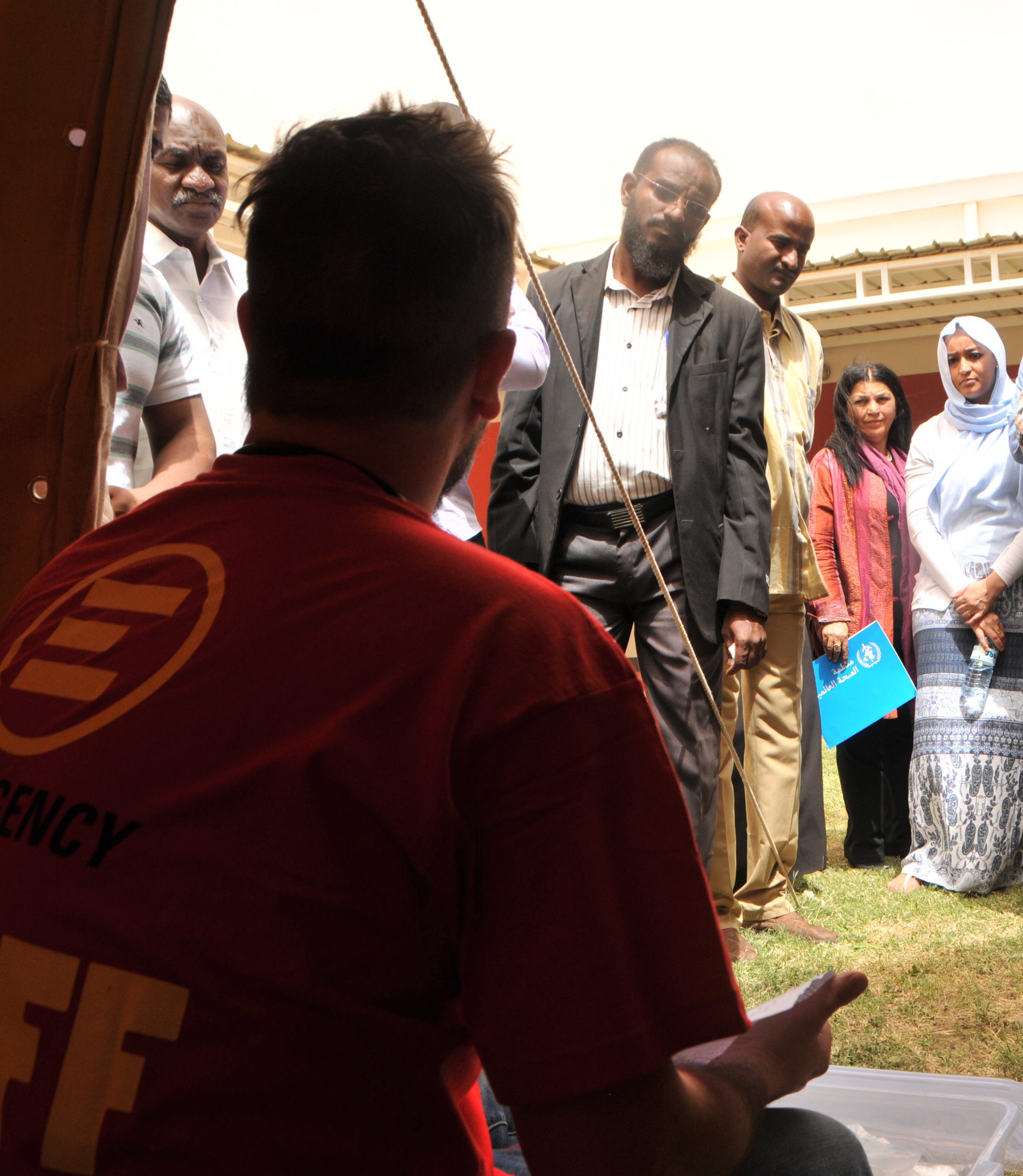 Luca, EMERGENCY staff, during the mass casualty training in Sudan