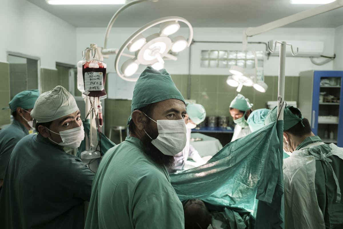 EMERGENCY surgeons before Khudai Noor's operation