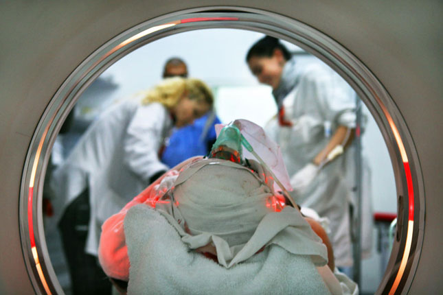 A CT scan machine in one of EMERGENCY's hospitals
