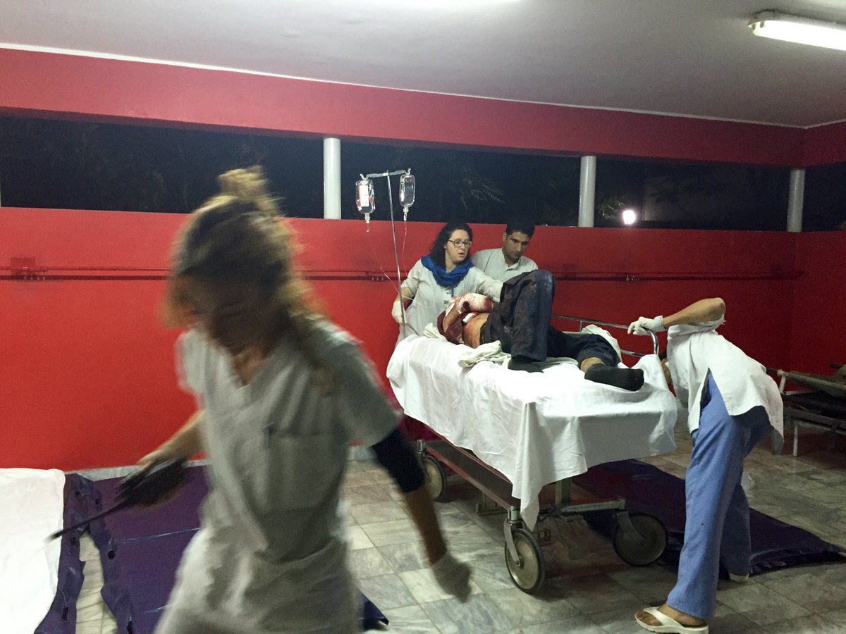 Our staff in Kabul managing the mass casualty arriving from the attack at the American University (August 2016)