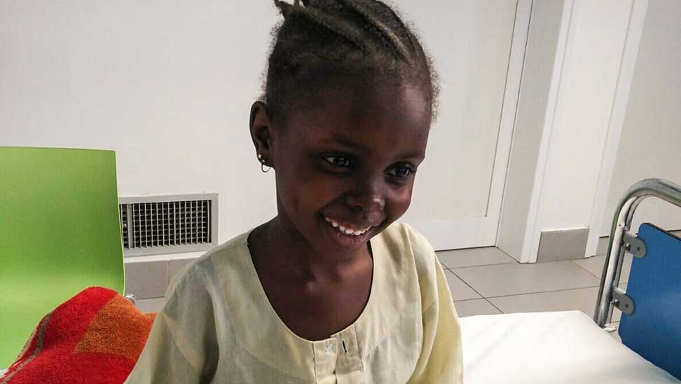 Hawa, 7 anni, paziente del Centro pediatrico di Port Sudan