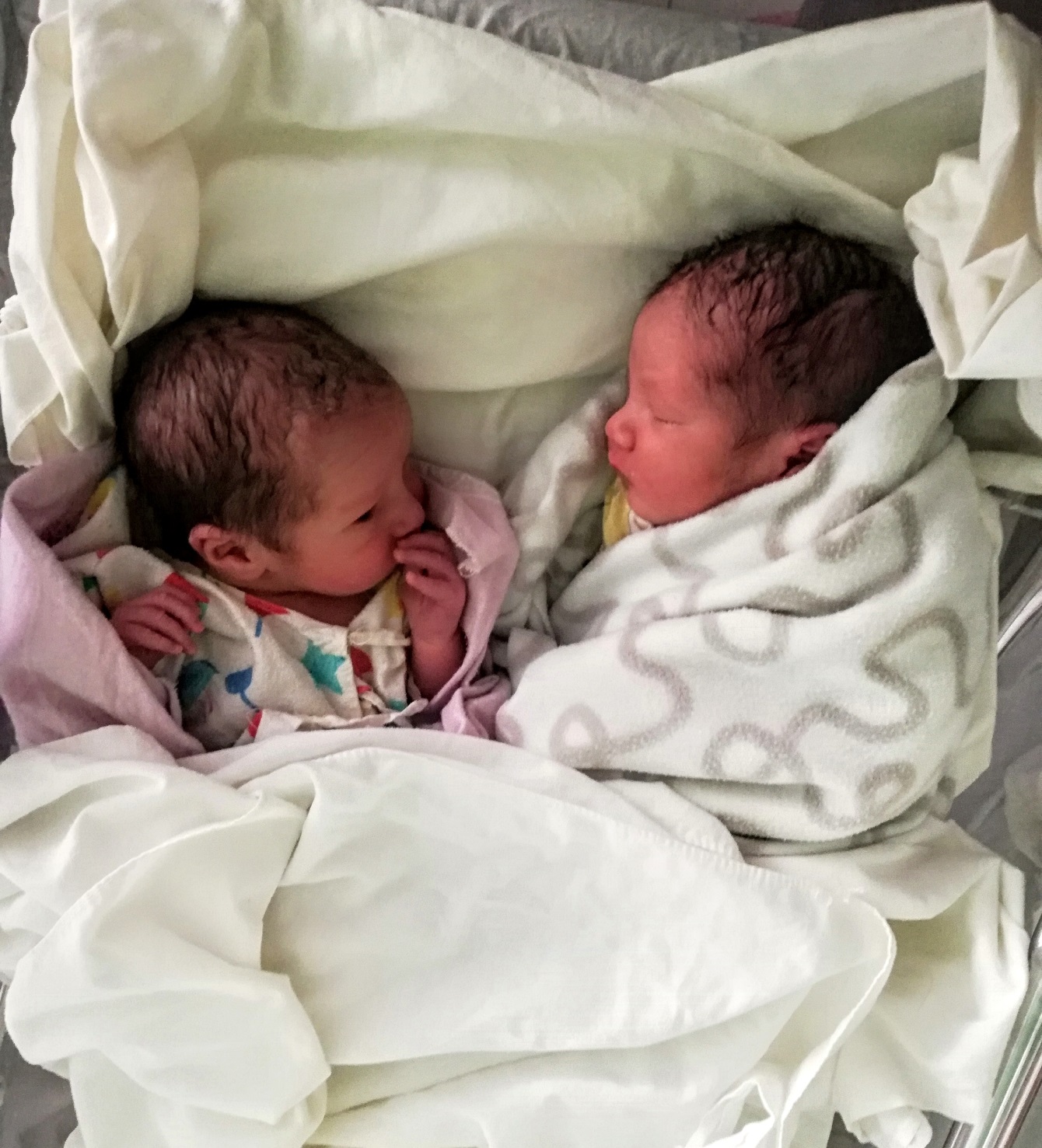 Twins born in the EMERGENCY maternity centre in Anabah